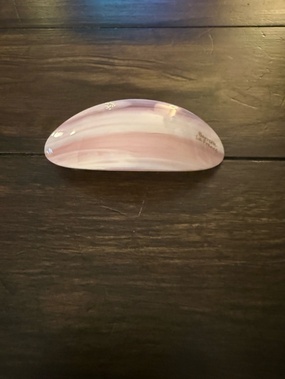 Pink Marbled Resin hair barrette New